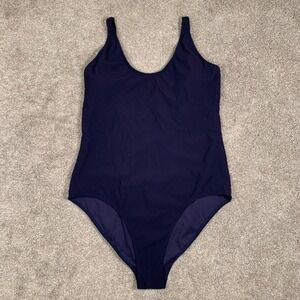 NWOT Ribbed One‎ Piece Swimsuit Criss Cross Back Blue Adj Straps Plus Size 3XL